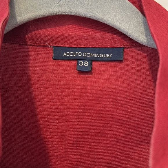 Women's Red linen jacket/ top by Adolfo Dominguez - Picture 2 of 6